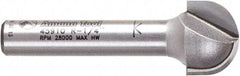 Amana Tool - 1/2" Cut Diam, 3/8" Length of Cut, 2 Flute Core Box Edge Profile Router Bit - Carbide-Tipped, 1/4" Shank Diam, 1-1/2" OAL, Uncoated - Benchmark Tooling