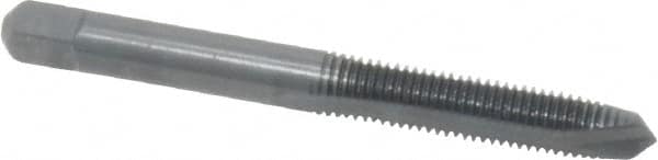 Kennametal - 1/4-28 UNF, 2 Flute, Oxide Finish, High Speed Steel Spiral Point Tap - Plug Chamfer, Right Hand Thread, 2-1/2" OAL, 1" Thread Length, 0.255" Shank Diam, 3B Class of Fit - Exact Industrial Supply