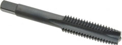 Kennametal - 7/16-14 UNC, 3 Flute, Oxide Finish, High Speed Steel Spiral Point Tap - Plug Chamfer, Right Hand Thread, 3.16" OAL, 1-7/16" Thread Length, 0.323" Shank Diam - Exact Industrial Supply