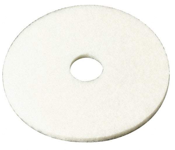 3M - Spray Buffing Pad - 18" Machine, White Pad, Polyester - Benchmark Tooling