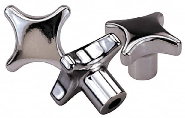 KIPP - 1.57" Head Diam, 4 Point Lobed Knob - 5/16" Hole, Stainless Steel - Benchmark Tooling