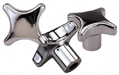 KIPP - 2.48" Head Diam, 4 Point Lobed Knob - 1/2" Hole, Stainless Steel - Benchmark Tooling