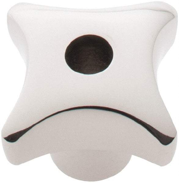 KIPP - 1-1/4" Head Diam, 4 Point Lobed Knob - 1/4" Hole, Stainless Steel - Benchmark Tooling