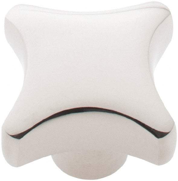 KIPP - 1-1/4" Head Diam, 4 Point Lobed Knob - 1/4" Hole, Stainless Steel - Benchmark Tooling