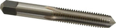 Kennametal - M10x1.50 Metric Coarse 6H 4 Flute Bright Finish High Speed Steel Straight Flute Standard Hand Tap - Plug, Right Hand Thread, 2.94" OAL, 1-1/4" Thread Length, D6 Limit, Oversize - Exact Industrial Supply
