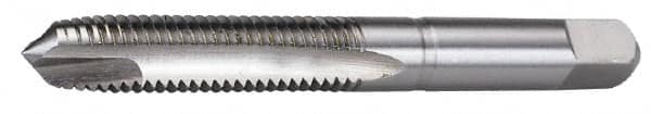 Hertel - #3-48 UNC, 2 Flute, Bright Finish, High Speed Steel Spiral Point Tap - Plug Chamfer, Left Hand Thread, 1-13/16" OAL, 2B Class of Fit - Exact Industrial Supply