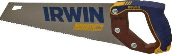 Irwin - 15" High Carbon Steel Blade Carpenter Saw - Wood Handle, ProTouch Handle over Hardwood, 18-1/2" OAL - Benchmark Tooling