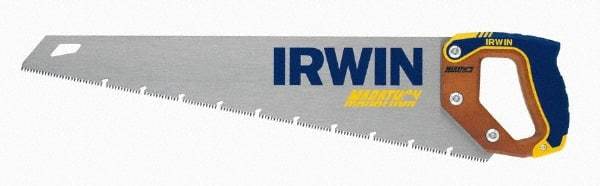 Irwin - 20" High Carbon Steel Blade Carpenter Saw - Wood Handle, ProTouch Handle over Hardwood, 24" OAL - Benchmark Tooling