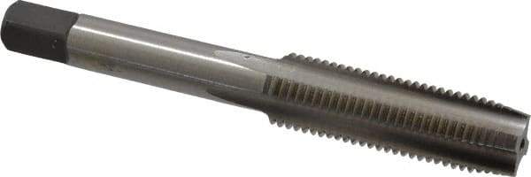 Kennametal - 7/16-20 UNF 4 Flute Bright Finish High Speed Steel Straight Flute Standard Hand Tap - Plug, Left Hand Thread, 3.16" OAL, 1.438" Thread Length, H3 Limit, Oversize - Exact Industrial Supply