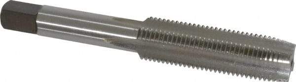 Kennametal - 1/2-20 UNF 3B 4 Flute Bright Finish High Speed Steel Straight Flute Standard Hand Tap - Plug, Left Hand Thread, 3.38" OAL, 1.656" Thread Length, H3 Limit, Oversize - Exact Industrial Supply