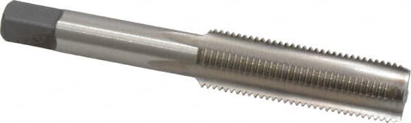 Kennametal - 1/2-20 UNF 3B 4 Flute Bright Finish High Speed Steel Straight Flute Standard Hand Tap - Bottoming, Left Hand Thread, 3-3/8" OAL, 1.656" Thread Length, H3 Limit, Oversize - Exact Industrial Supply
