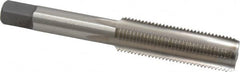 Kennametal - 1/2-20 UNF 3B 4 Flute Bright Finish High Speed Steel Straight Flute Standard Hand Tap - Bottoming, Left Hand Thread, 3-3/8" OAL, 1.656" Thread Length, H3 Limit, Oversize - Exact Industrial Supply