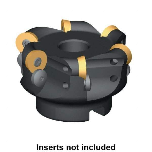 Kennametal - 80mm Cut Diam, 8mm Max Depth, 27mm Arbor Hole, 6 Inserts, RD.X 1604... Insert Style, Indexable Copy Face Mill - 50mm High, Series KDM - Benchmark Tooling