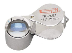 SPI - 15x Magnification, 53/64 Inch Lens Diameter, Triplet Lens Loupe - 1 Lens - Benchmark Tooling