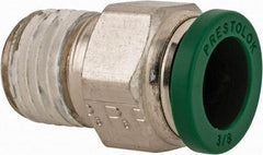 Parker - 3/8" Outside Diam, 1/4 NPTF, Nickel Plated Brass Push-to-Connect Tube Male Connector - 300 Max psi, Tube to Male NPT Connection, Buna-N O-Ring - Benchmark Tooling