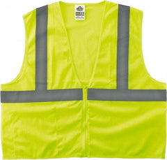 Ergodyne - Size L/XL High Visibility Lime Mesh General Purpose Vest - 44 to 52" Chest, ANSI/ISEA 107, Zipper Closure, 1 Pocket, Polyester - Benchmark Tooling