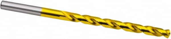 Taper Length Drill Bit: 0.3937″ Dia, 130 ° Coated, RH Cut, Spiral Flute, Cylindrical Shank, Series 669