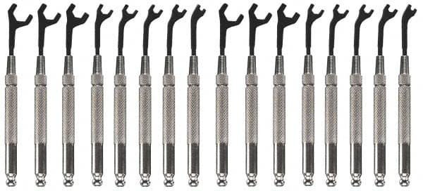 Moody Tools - 16 Piece, 5/64" to 5/16" (2.5mm to 7mm), Open End Wrench Set - Inch/Metric Measurement Standard, Black Oxide Finish, Comes in Canvas Roll - Benchmark Tooling