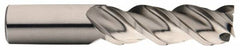 Minicut International - 5/8", 3 Flute, Single End, Powdered Metal, Corner Chamfer End Mill - 3-3/4" OAL, 43.5° Helix, Right Hand Flute, 1-5/8" LOC, Right Hand Cut - Benchmark Tooling