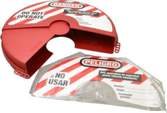 Master Lock - 8 to 13 Inch Valve Handle Size, Xenoy Rotating Gate Valve Wheel Lockout - 5/16 Inch Max Shackle Diameter, Red - Benchmark Tooling