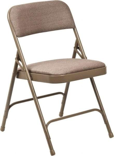 NPS - 15-3/4" Wide x 16" Deep x 29-1/2" High, Steel Folding Chair with Fabric Padded Seat - Beige - Benchmark Tooling