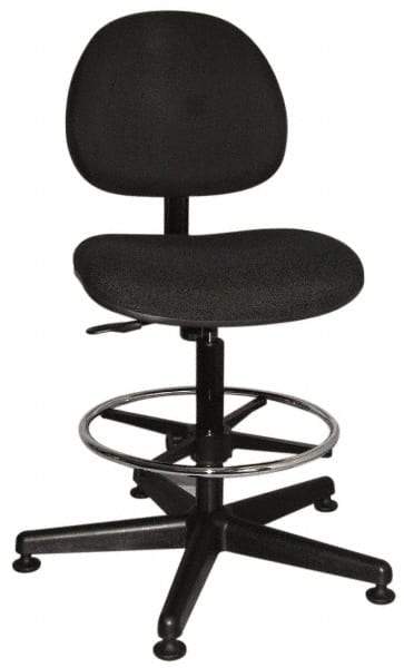 Bevco - Swivel Stool - 18" Wide x 18" Deep, Woven Fabric Seat, Black - Benchmark Tooling