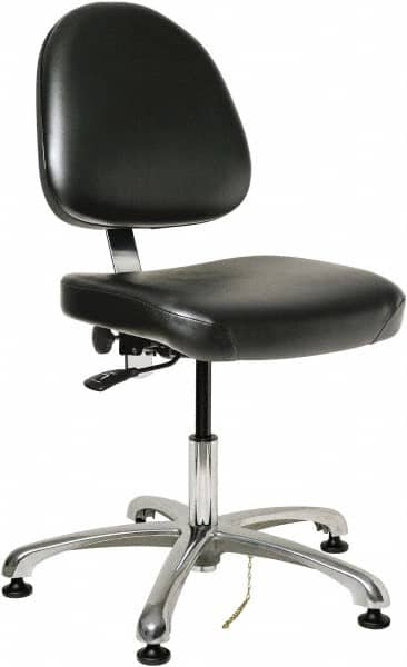 Bevco - ESD Swivel Chair - 20" Wide x 18" Deep, Vinyl Seat, Black - Benchmark Tooling