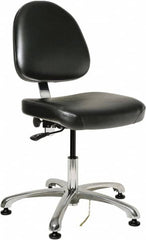 Bevco - ESD Swivel Chair - 20" Wide x 18" Deep, Vinyl Seat, Black - Benchmark Tooling