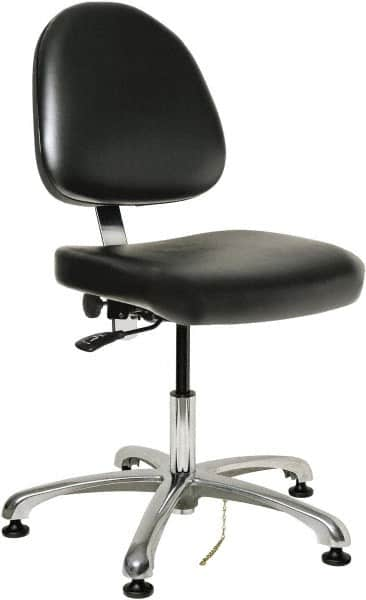 Bevco - Adjustable Chair - 20" Wide x 18" Deep, Vinyl Seat, Black - Benchmark Tooling