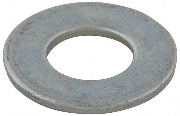 Value Collection - #10 Screw, Grade 2 Steel USS Flat Washer - 0.241" ID x 0.58" OD, 0.067" Thick, Zinc-Plated Finish - Benchmark Tooling