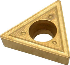 Interstate - TPGT432 Grade TCN55 Carbide Turning Insert - TiN Finish, 60° Triangle, 1/2" Inscr Circle, 3/16" Thick, 1/32" Corner Radius - Benchmark Tooling