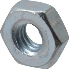 Value Collection - #8-32 UNC Steel Right Hand Hex Nut - 11/32" Across Flats, 1/8" High, Zinc-Plated Finish - Benchmark Tooling