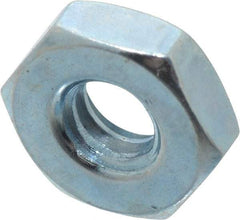 Value Collection - #10-24 UNC Steel Right Hand Hex Nut - 3/8" Across Flats, 1/8" High, Zinc-Plated Finish - Benchmark Tooling