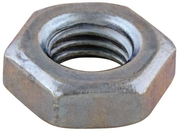 Value Collection - #12-24 UNC Steel Right Hand Machine Screw Hex Nut - 7/16" Across Flats, 5/32" High, Zinc-Plated Finish - Benchmark Tooling