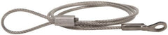 Made in USA - 18" Long, Stainless Steel Cable Loop & Eye End, Quick Release Pin Lanyard - 3/64" Cable Diam, 3/16" Hole Diam, Nylon Cable - Benchmark Tooling