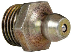 Value Collection - Straight Head Angle, 1/8 NPT Steel Standard Grease Fitting - 11.11mm Hex - Benchmark Tooling