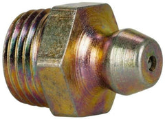 Value Collection - Straight Head Angle, 1/8 NPT Steel Thread-Forming Grease Fitting - 11.11mm Hex - Benchmark Tooling