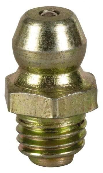 Value Collection - Straight Head Angle, 1/4-28 Steel Thread-Forming Grease Fitting - 7.94mm Hex - Benchmark Tooling