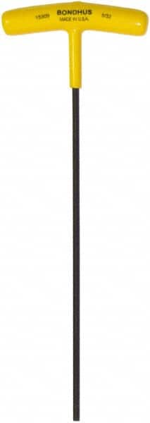 Bondhus - 5/32" Hex, T-Handle Cushion Grip, Hex Key - 9" OAL, Protanium High Torque Steel, Inch System of Measurement - Benchmark Tooling