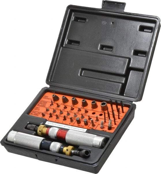 Apex - 41 Piece, 6 to 30 In/Lb, Torque Limiting Screwdriver Kit - 1/4" Drive - Benchmark Tooling