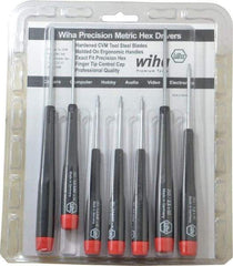 Wiha - 7 Piece, 0.71 to 3mm Precision Hex Driver Set - Comes in Display Box - Benchmark Tooling