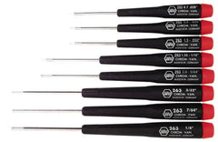 Wiha - 8 Piece Hex Key Set - Hex Range 0.028 to 1/8" - Benchmark Tooling