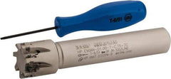 Iscar - 1" Cut Diam, 0.303" Max Depth of Cut, 3/4" Shank Diam, 4-1/2" OAL, Indexable Square Shoulder End Mill - HP AN.. 0702.. Inserts, Cylindrical Shank, 90° Lead Angle, Through Coolant, Series Heliplus - Benchmark Tooling
