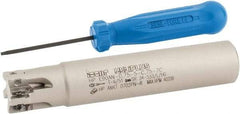Iscar - 3/4" Cut Diam, 0.303" Max Depth of Cut, 3/4" Shank Diam, 4" OAL, Indexable Square Shoulder End Mill - HP AN.. 0702.. Inserts, Cylindrical Shank, 90° Lead Angle, Through Coolant, Series Heliplus - Benchmark Tooling