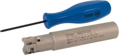 Iscar - 5/8" Cut Diam, 0.303" Max Depth of Cut, 5/8" Shank Diam, 3-1/2" OAL, Indexable Square Shoulder End Mill - HP AN.. 0702.. Inserts, Cylindrical Shank, 90° Lead Angle, Through Coolant, Series Heliplus - Benchmark Tooling