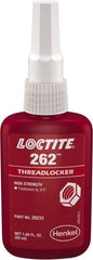 Loctite - 50 mL Bottle, Red, High Strength Liquid Threadlocker - Series 262, 24 hr Full Cure Time, Hand Tool, Heat Removal - Benchmark Tooling