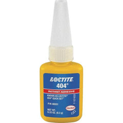 Loctite - 0.33 oz Bottle Clear Instant Adhesive - Series 404, 30 sec Fixture Time, 24 hr Full Cure Time, Bonds to Plastic & Rubber - Benchmark Tooling