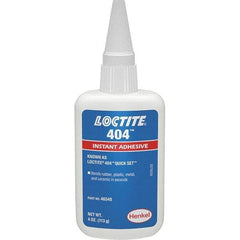 Loctite - 4 oz Bottle Clear Instant Adhesive - Series 404, 30 sec Fixture Time, 24 hr Full Cure Time, Bonds to Plastic & Rubber - Benchmark Tooling