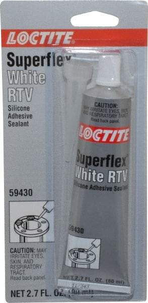 Loctite - 80 mL Tube White RTV Silicone Joint Sealant - 30 min Tack Free Dry Time, 24 hr Full Cure Time, Series 135 - Benchmark Tooling