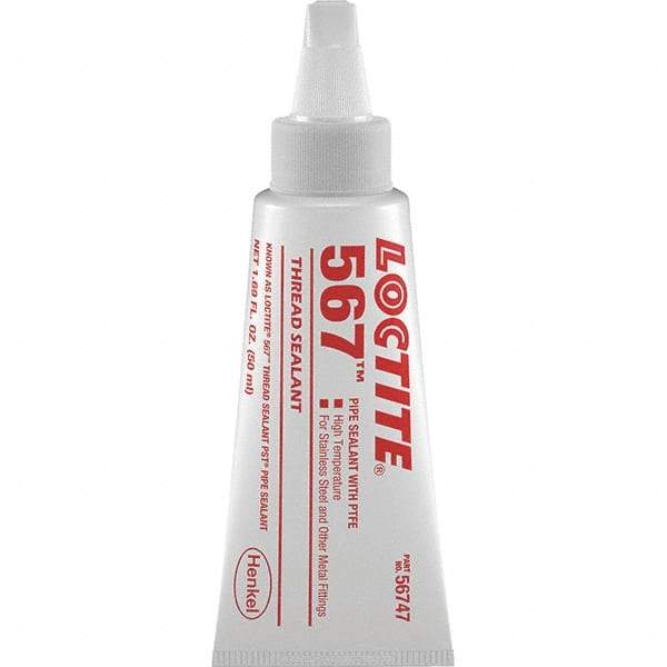 Loctite - 50 mL Tube White Pipe Sealant - 450°F Max Working Temp, High Performance Sealant for Metal Fittings - Benchmark Tooling